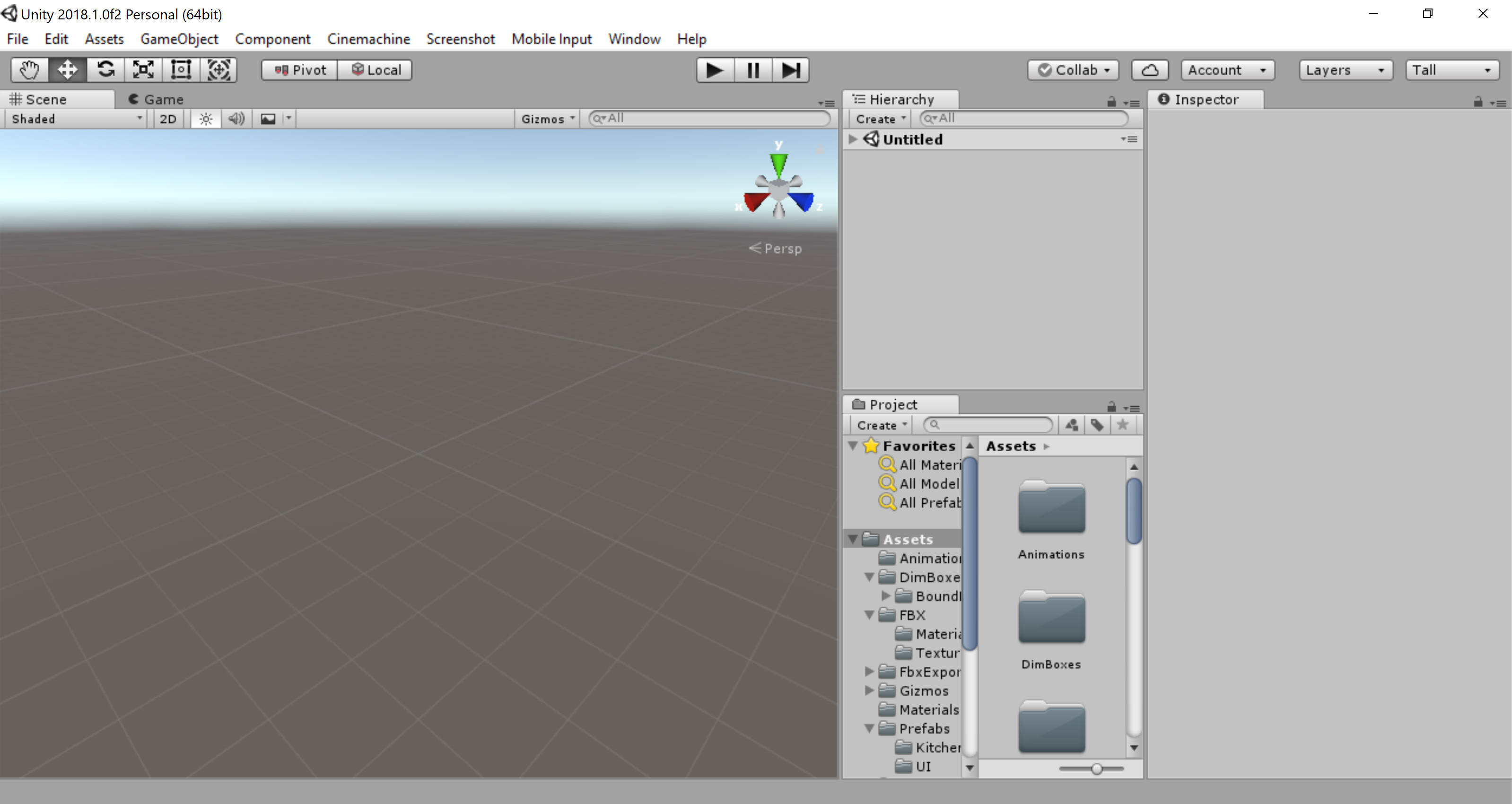 Figure 04: The Tall Layout maximizes space for the scene window.