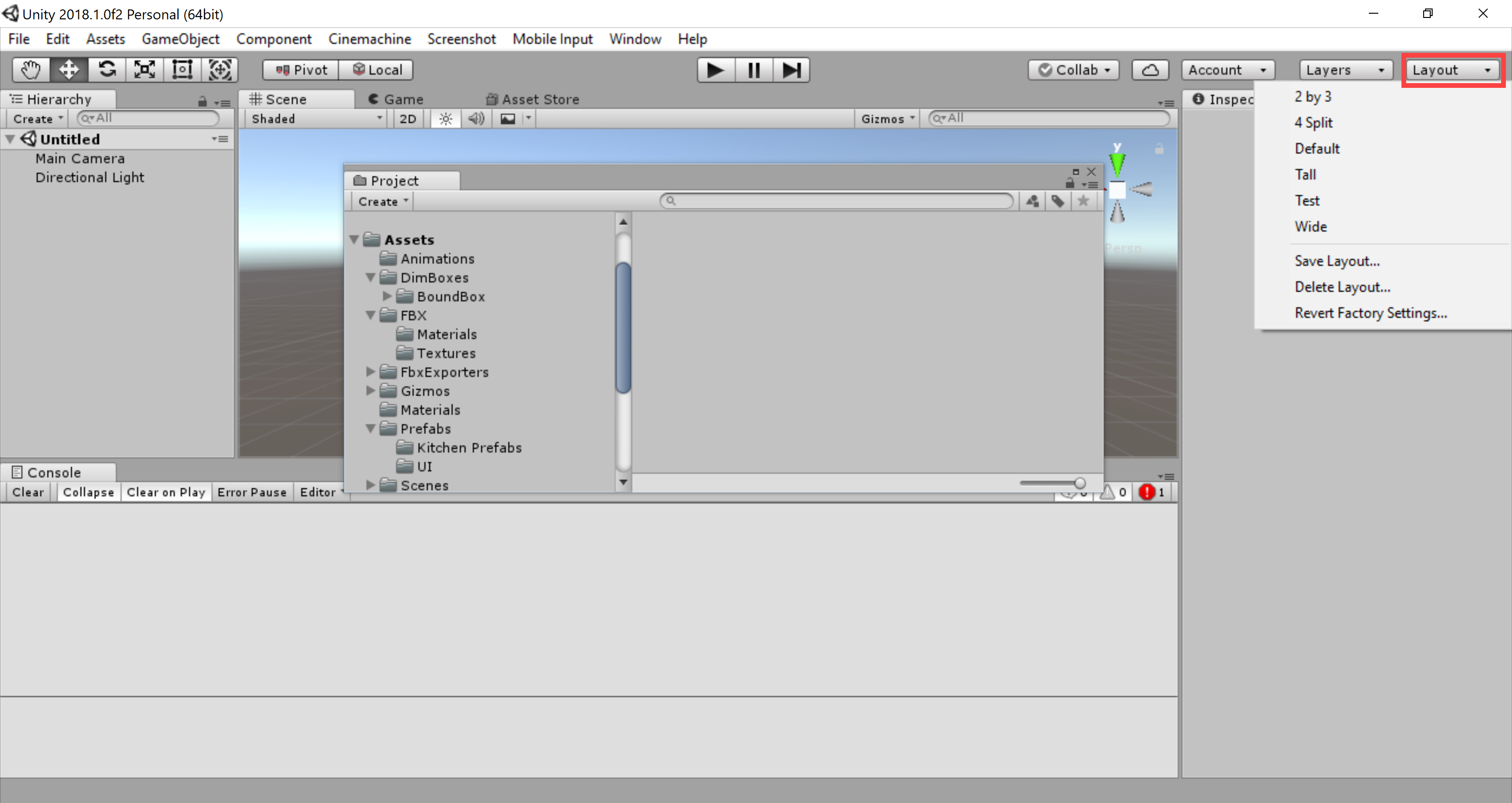 Figure 03: The preset Editor Layout list