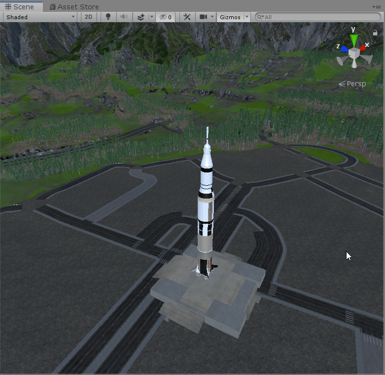 Rocket blasting off into space