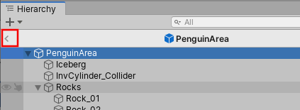 Figure 17: Click the arrow to exit the Prefab editor.