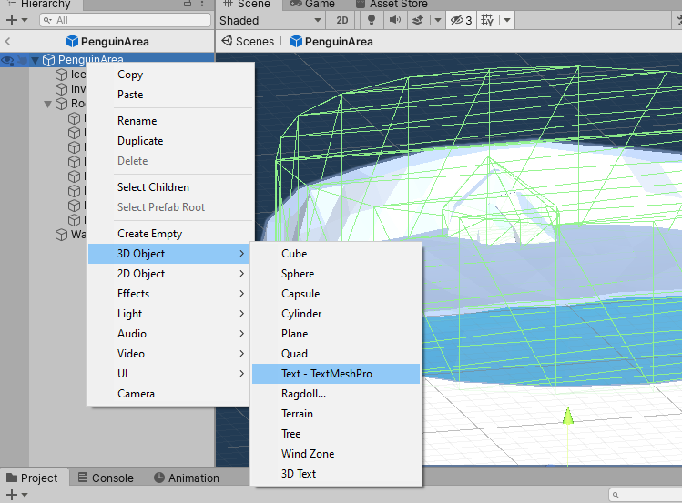 Figure 11: Adding a Text - TextMeshPro