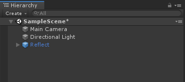 Figure 07: The Reflect Prefab in the Scene