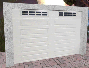 A door opening when a button is pressed