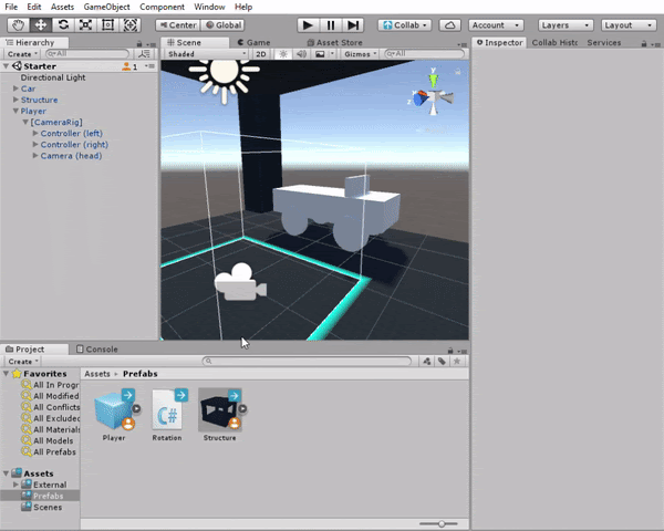Adding the Rotation script to the controllers