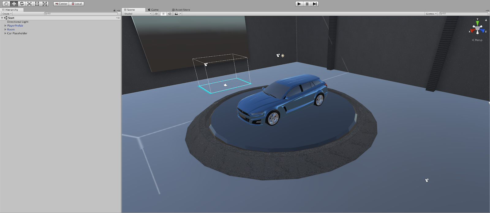 The car added to the Scene