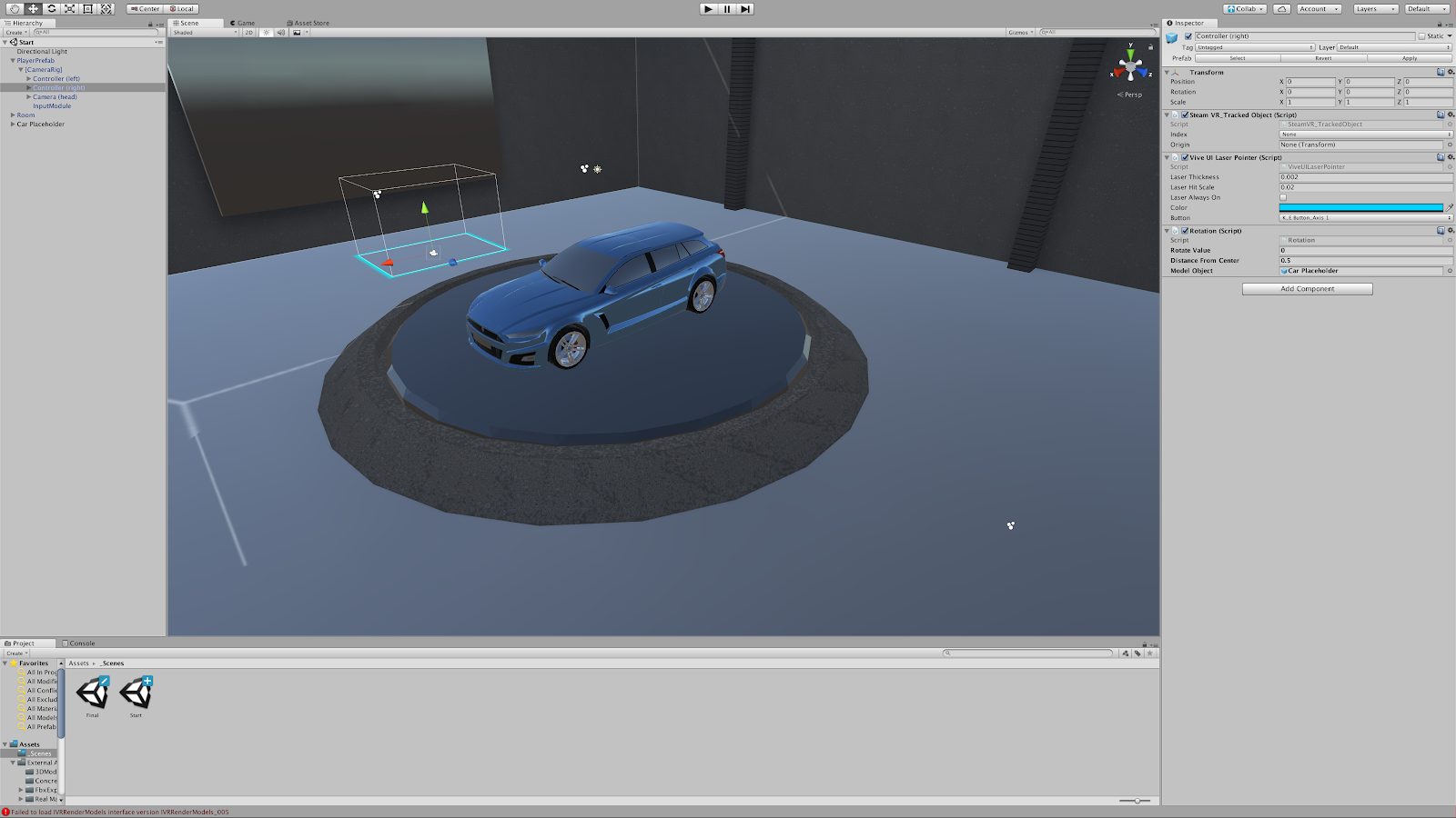Setting up the player interactions