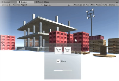 Manipulating Scene Assets with an Interactive User Interface (UI)
