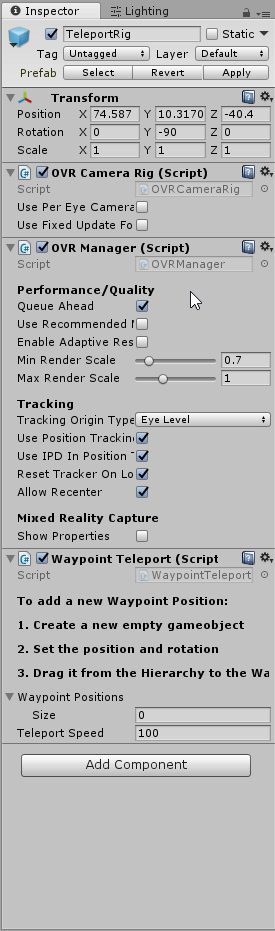 Collapsing components in the Inspector