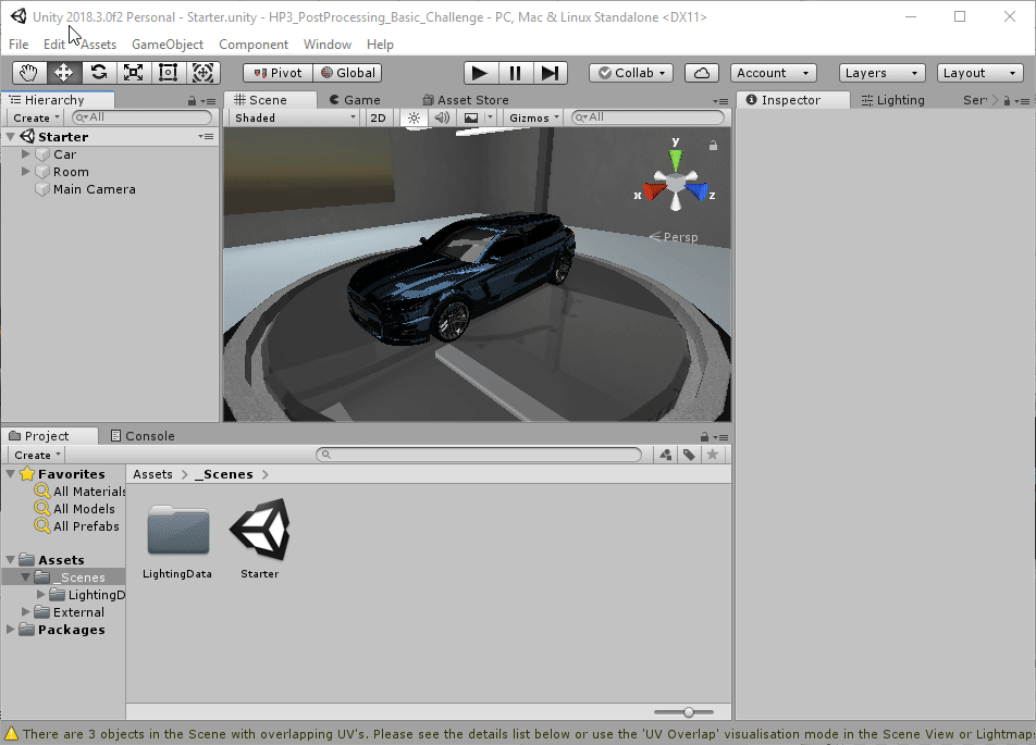 Adding the Post Processing package.