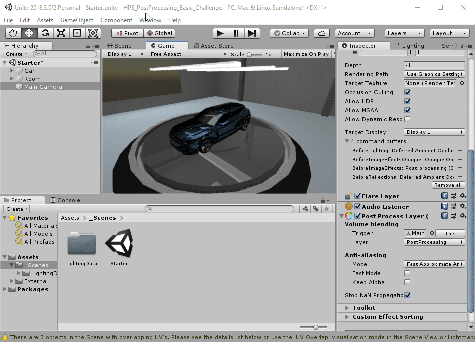 Adding the Post-Process Volume to an empty GameObject