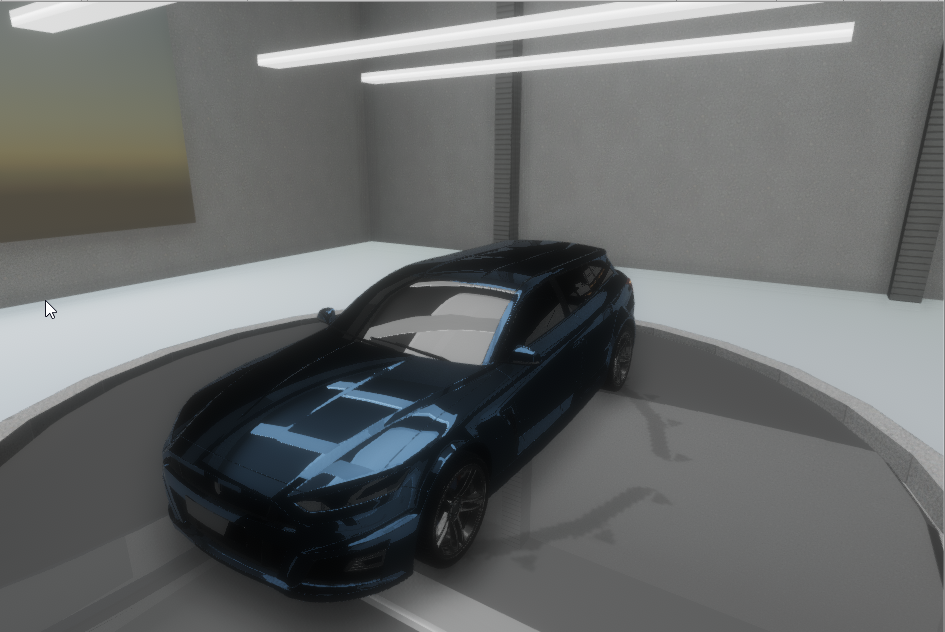 Garage Scene with post-processing effects 