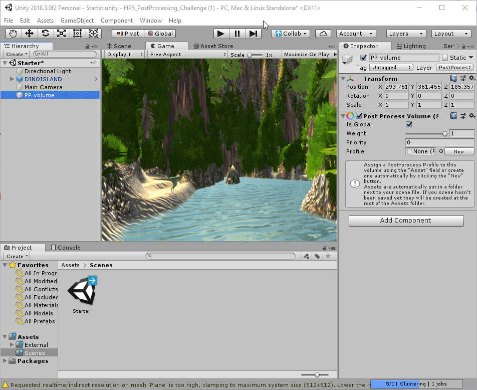 Setting up a Post Processing Profile