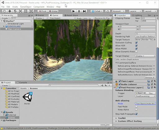 Adding the Post-Process Volume to an empty GameObject