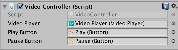 The completed Video Controller component