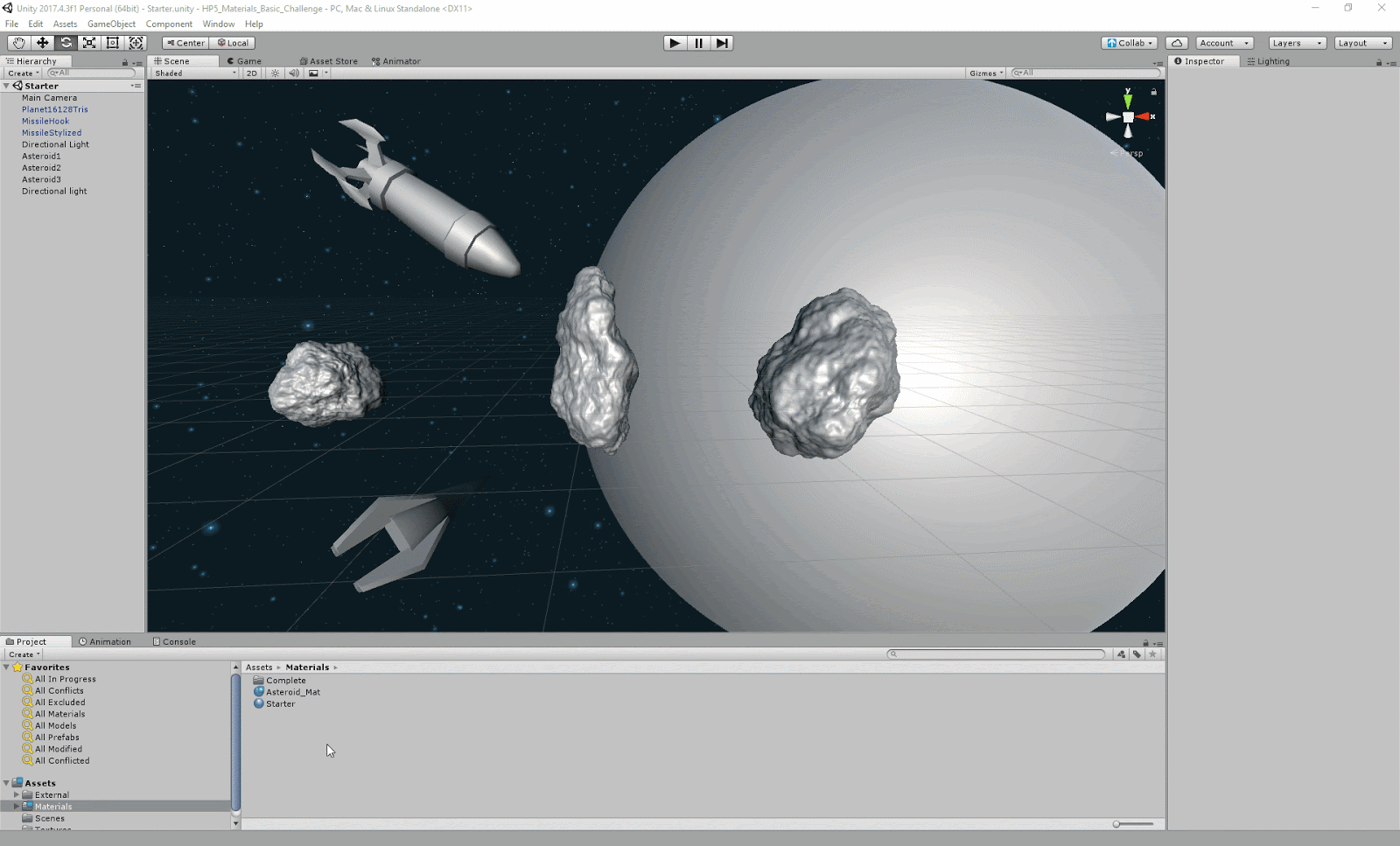 Applying the Material to the asteroids