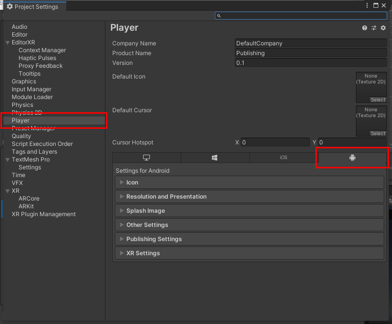 Figure 09 Change to the Android settings