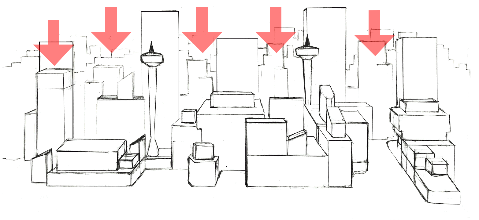 Figure 10: We can create these additional sets of highrises from multiple cubes.