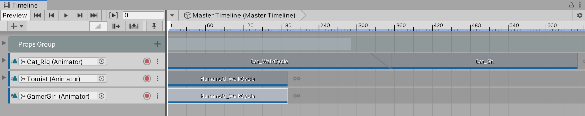 Figure 15: Placing the Animation Clip on the Timeline
