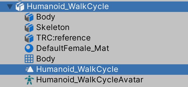 Figure 05: The Animation Clip is nested within the Package of the same name.