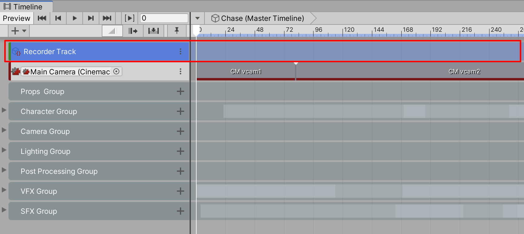 Figure 04: The Recorder Track in the Timeline