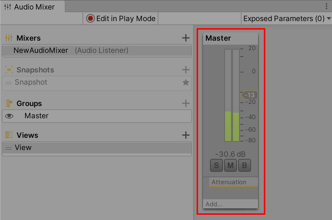 Figure 11: Previewing the audio through the Mixer