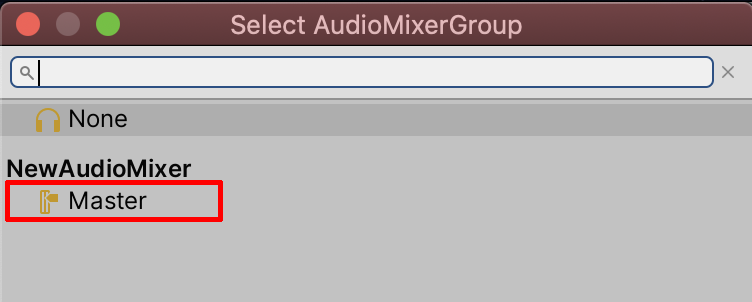 Figure 10: Setting the AudioMixer to Master