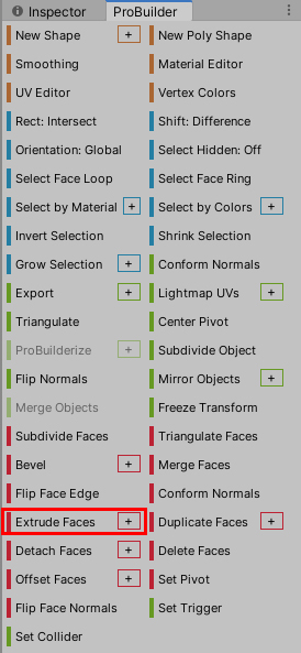 Figure 04: Extrude Faces Options button [+]
