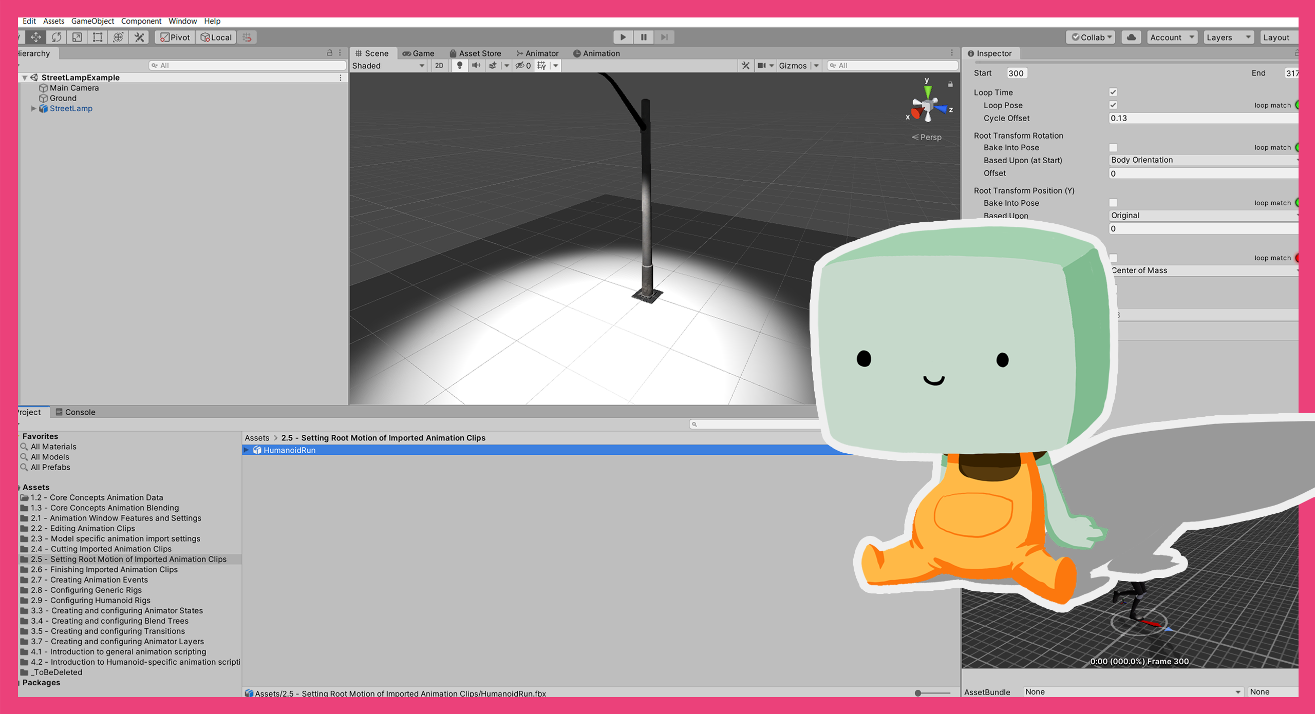 2.5 Setting the Root Motion of imported Animation Clips