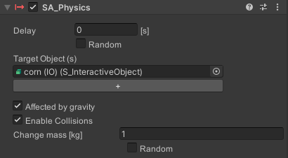 Enabling effect of gravity with an action