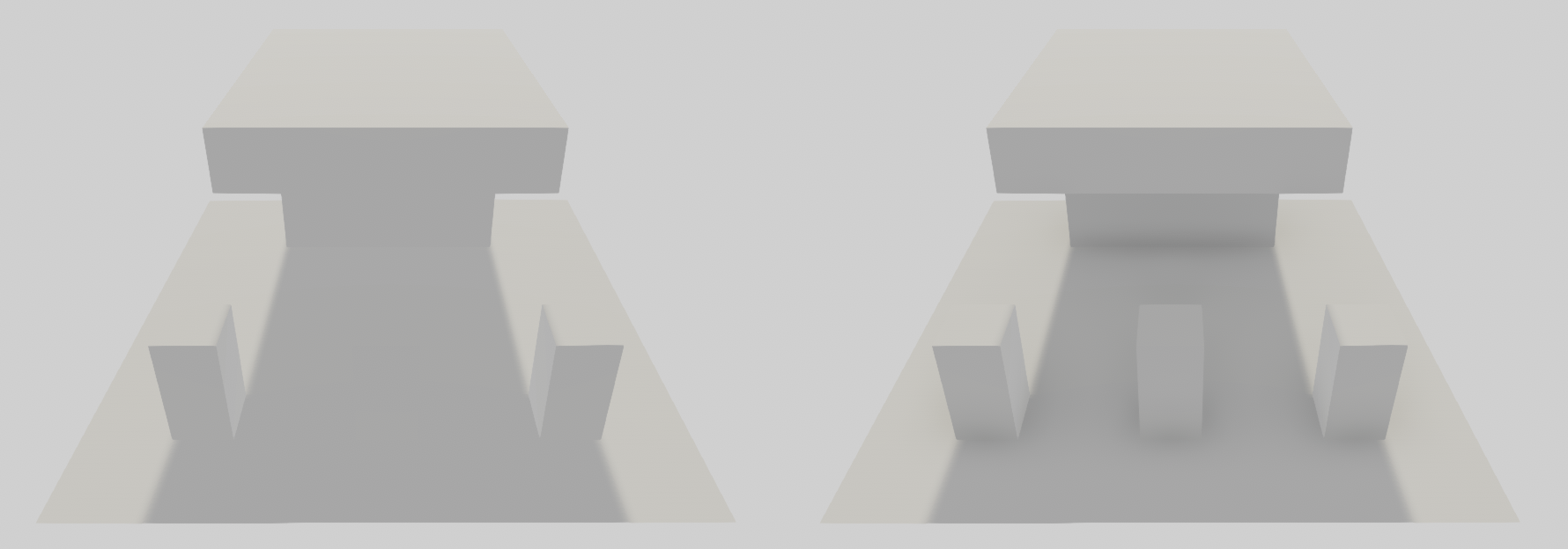 Figure 01: The image on the left lacks Ambient Occlusion while the image on the right has ambient occlusion.