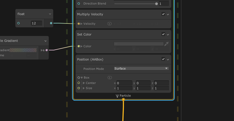 Figure 03: The Initialize Context from the main firework particle system with the addition of a new position block