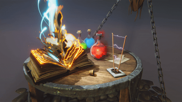 Figure 08: Magic book example using Shader effects inside the Visual Effects Graph