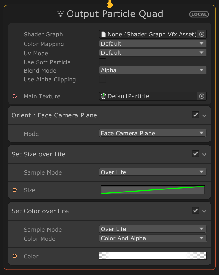 Figure 03: The system’s default Output Particle Quad Context