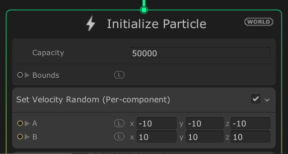 Figure 15: Initializing the system in World Space allows the particles within the system to diverge from and follow its origin wherever it moves.