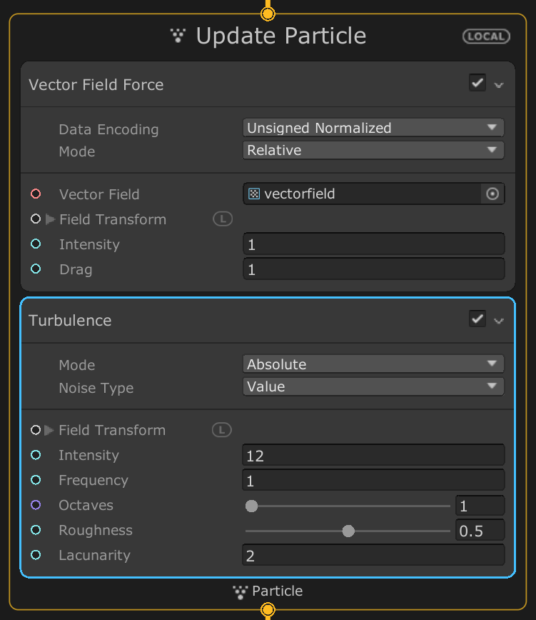 Figure 11: Appending the Update Context with a Turbulence Block.