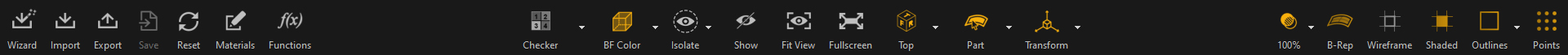 Figure 03: PiXYZ Studio Toolbar