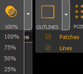 Figure 09: Submenu for opacity and outlines.