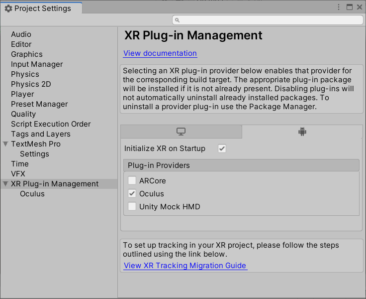 Setting up a VR-Enabled Project with Unity and the XR Interaction Toolkit