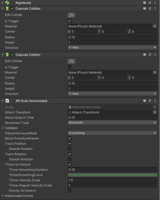 Figure 07: Sword Interactable components