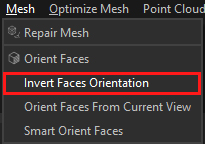 Figure 05: Invert Orientation menu entry