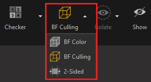 Figure 01: The other two options for backface viewing are color (backfaces are rendered in pink), or 2-sided (backfaces appear normally).