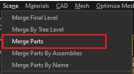 Figure 07: Merge Parts menu entry