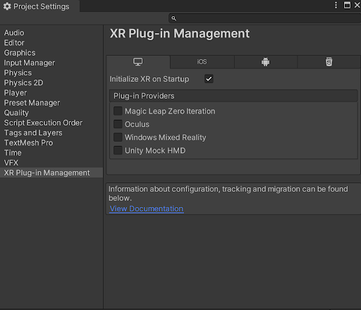 Figure 8: XR Plug-in Management Screen