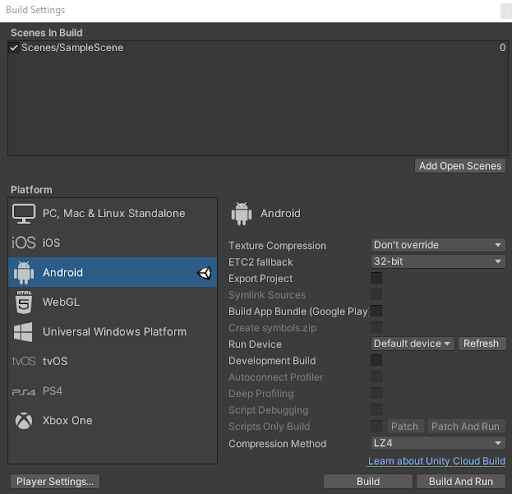 Figure 4: Press build and Run
