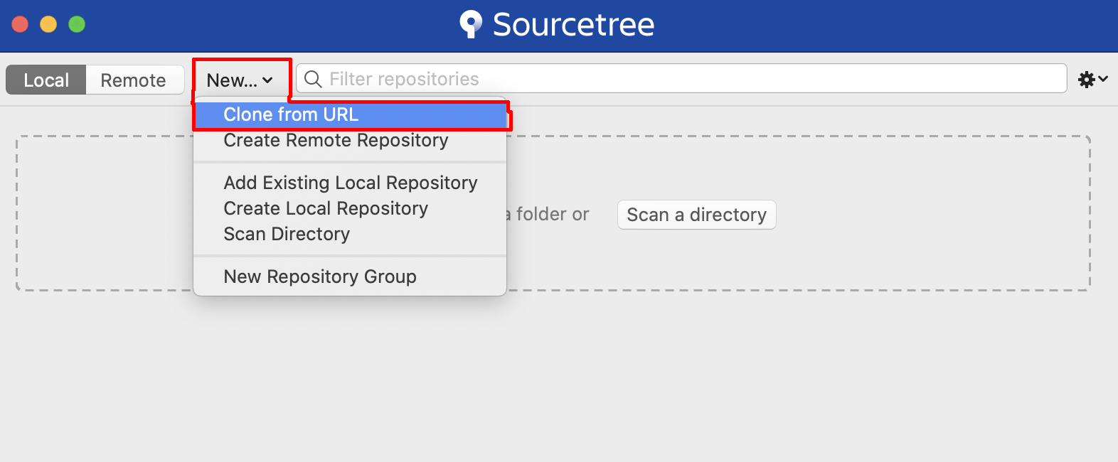 Creating a New Clone from URL