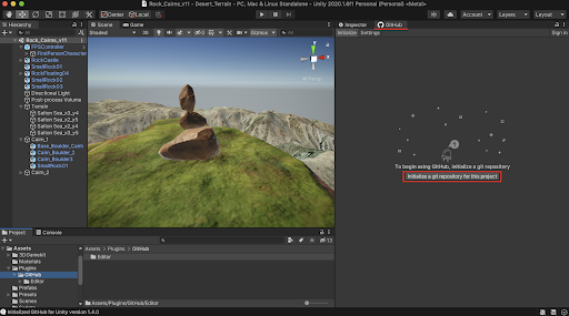 The Unity Editor’s GitHub asset window