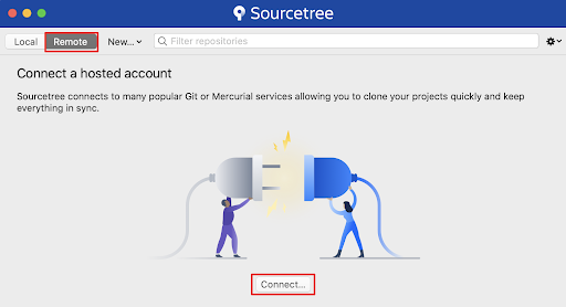 Connecting to the GitHub account