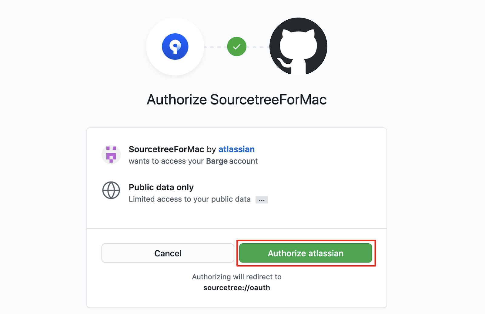 Authorizing Sourcetree