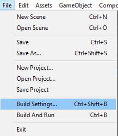 Figure 10: Build Settings option in File.