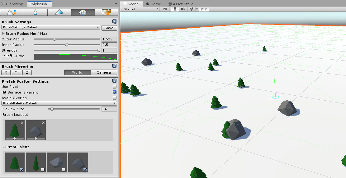 Figure 06: Scatter brush in action on a plane